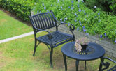 chair and table in garden