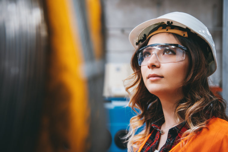 engineer working in factory building