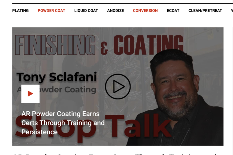 AR Powder Coating Earns Certs Through Training and Persistence